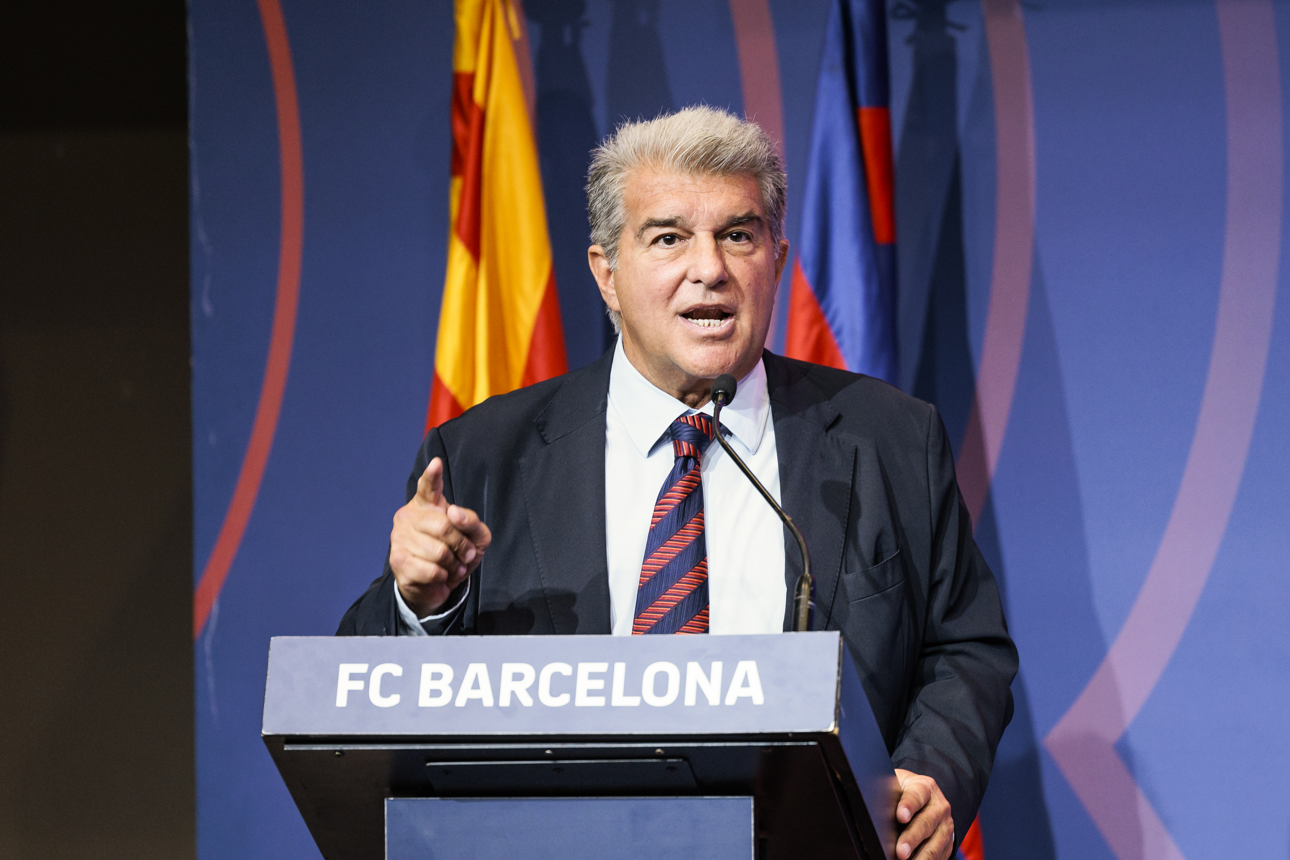 Joan Laporta Press Conference In Barcelona